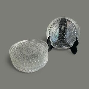 Set of 5 Nuutajärvi Kastehelmi Coasters - Design Oiva Toikka, 1964